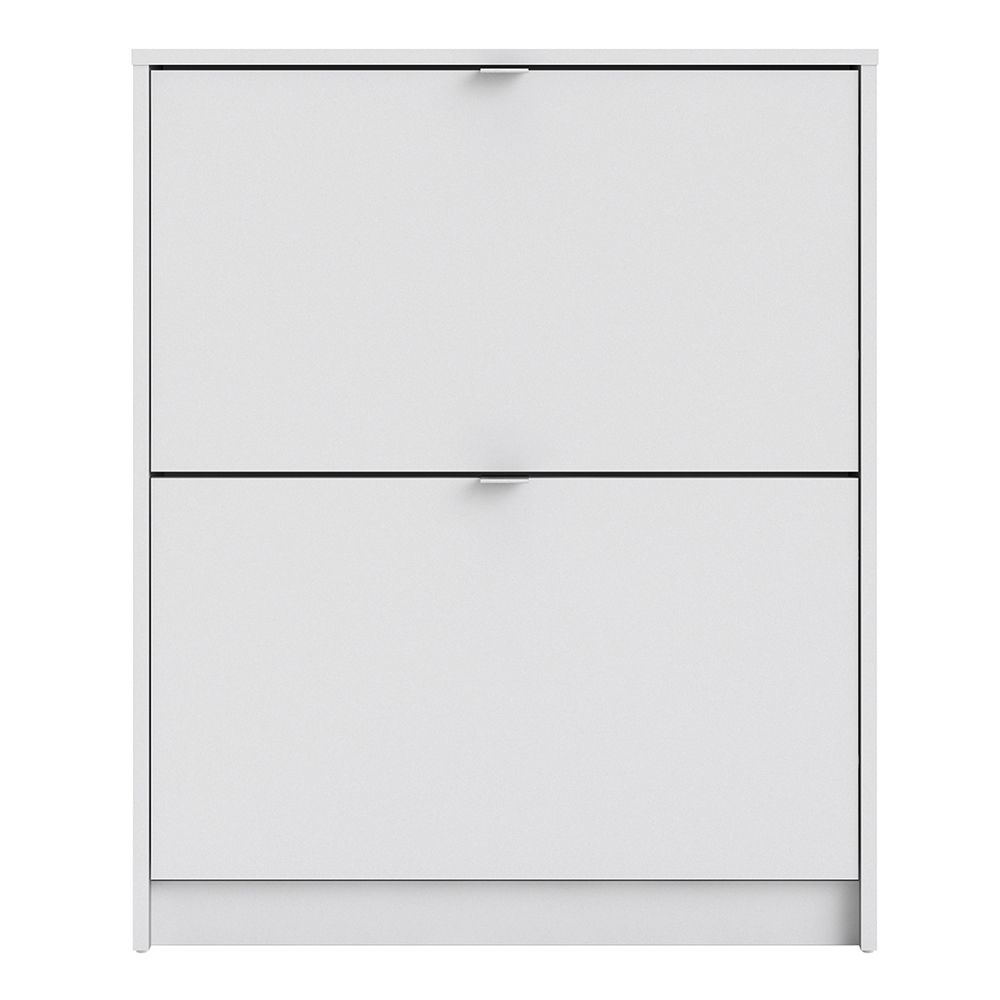 Shoes Cabinet with 2 Flip Down Doors in White