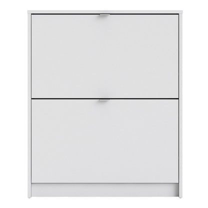 Shoes Cabinet with 2 Flip Down Doors in White