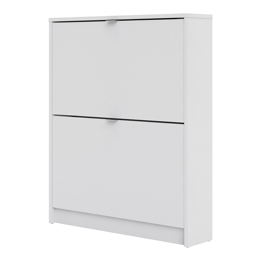 Shoes Cabinet with 2 Flip Down Doors in White