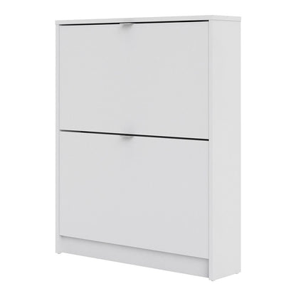 Shoes Cabinet with 2 Flip Down Doors in White