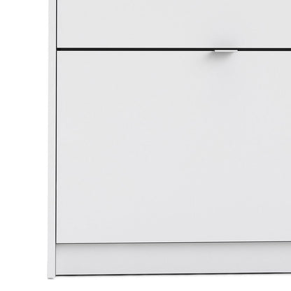 Shoes Cabinet with 2 Flip Down Doors in White