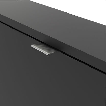 Shoes Cabinet with 2 Flip Down Doors in Matt Black