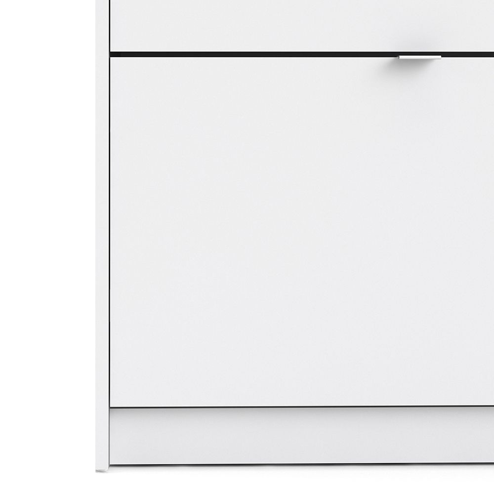 Shoes Cabinet with 2 Flip Down Doors and 2 Layers in White