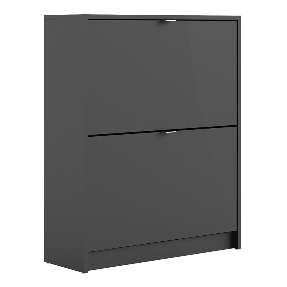 Shoes Shoe Cabinet 2 Flip Down Doors in Matt Black