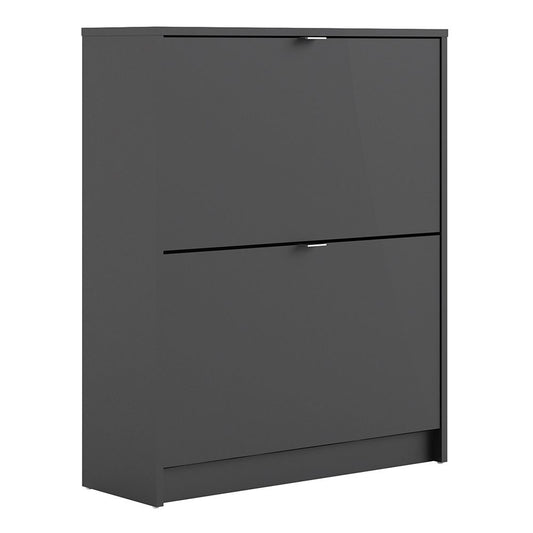 Shoes Shoe Cabinet 2 Flip Down Doors in Matt Black