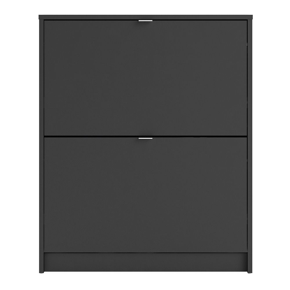 Shoes Shoe Cabinet 2 Flip Down Doors in Matt Black
