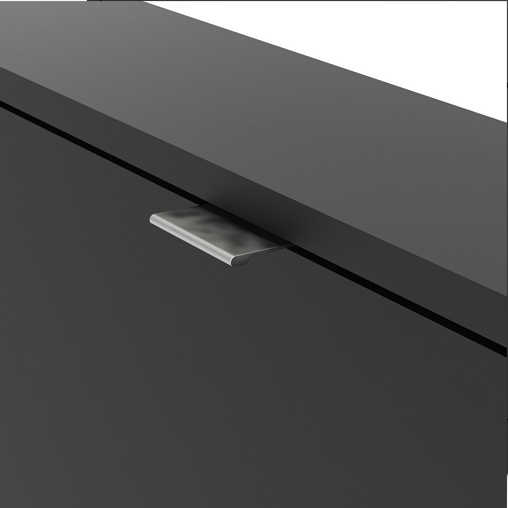 Shoes Shoe Cabinet 2 Flip Down Doors in Matt Black