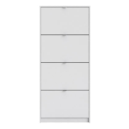 Shoes Cabinet with 4 Flip Doors and 2 Layers in White