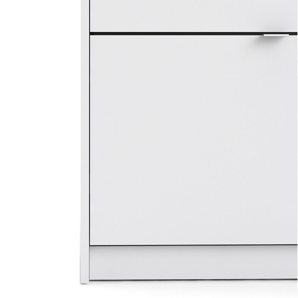 Shoes Cabinet with 4 Flip Doors and 2 Layers in White