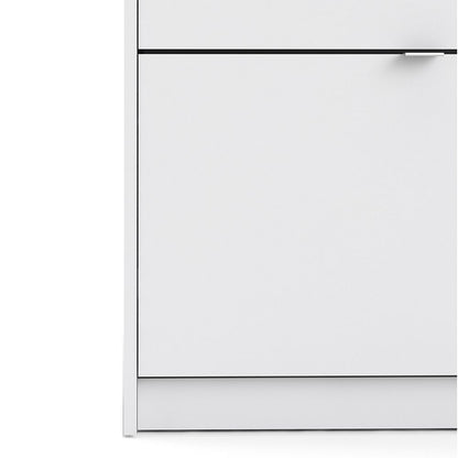 Shoes Cabinet with 4 Flip Doors and 2 Layers in White