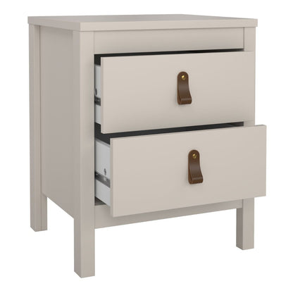 Barcelona Bedside Table 2 Drawers in Cashmere