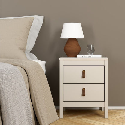 Barcelona Bedside Table 2 Drawers in Cashmere