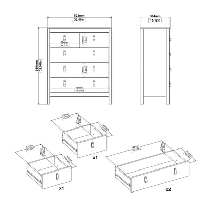 Barcelona Chest 3+2 Drawers in Cashmere