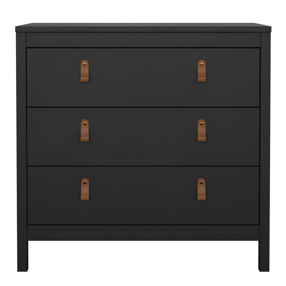 Barcelona Chest 3 Drawers in Matt Black