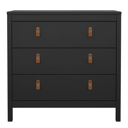 Barcelona Chest 3 Drawers in Matt Black