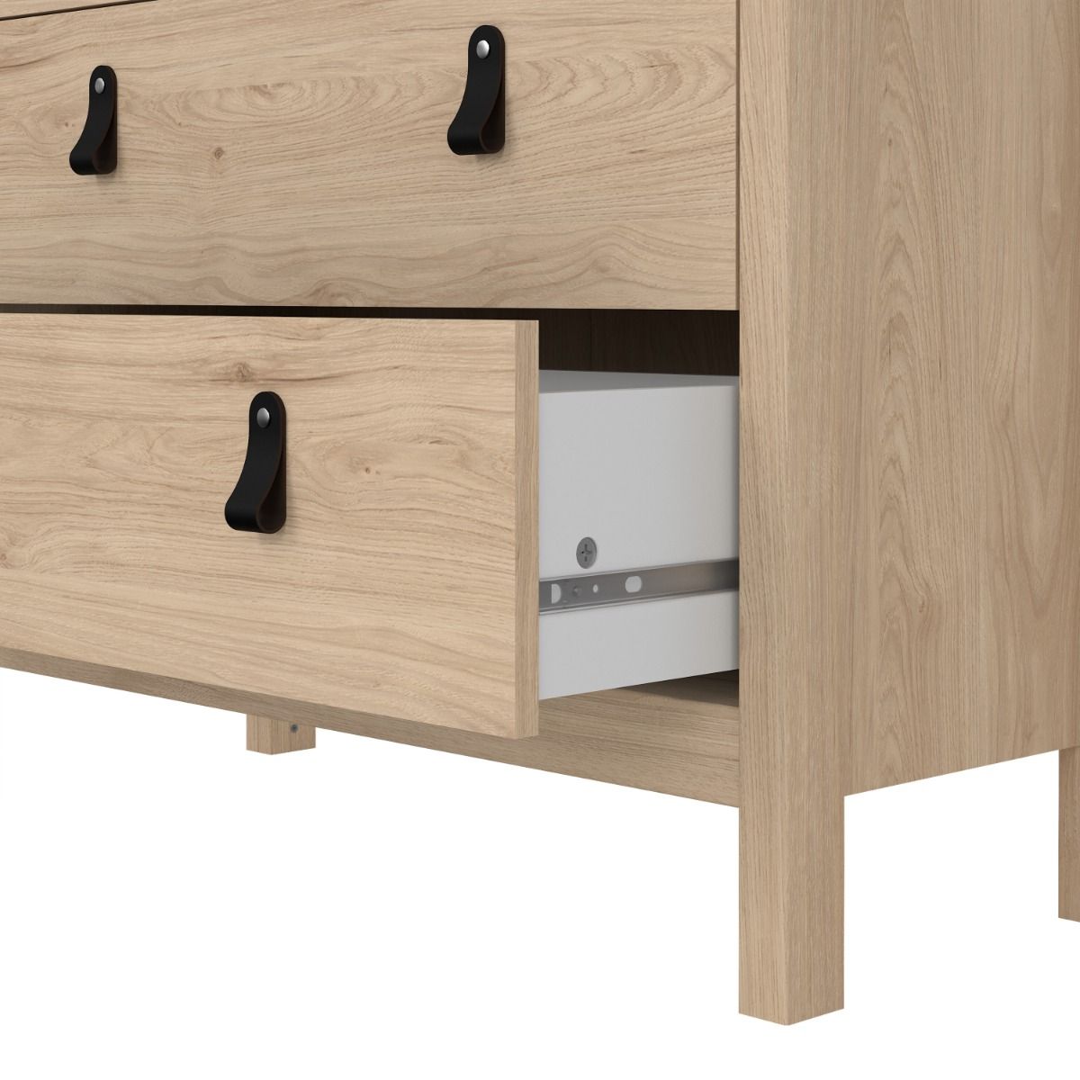 Barcelona China Cabinet 2 Glass Doors with 3 Drawers in Oak