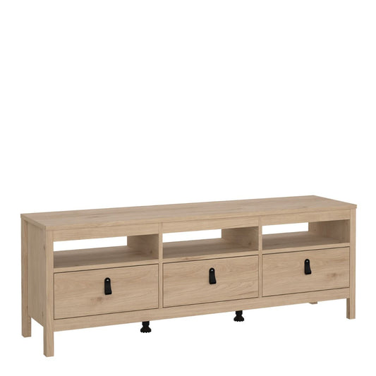 Barcelona TV Unit 3 Drawers in Jackson Hickory Oak