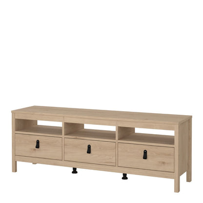 Barcelona TV Unit 3 Drawers in Jackson Hickory Oak