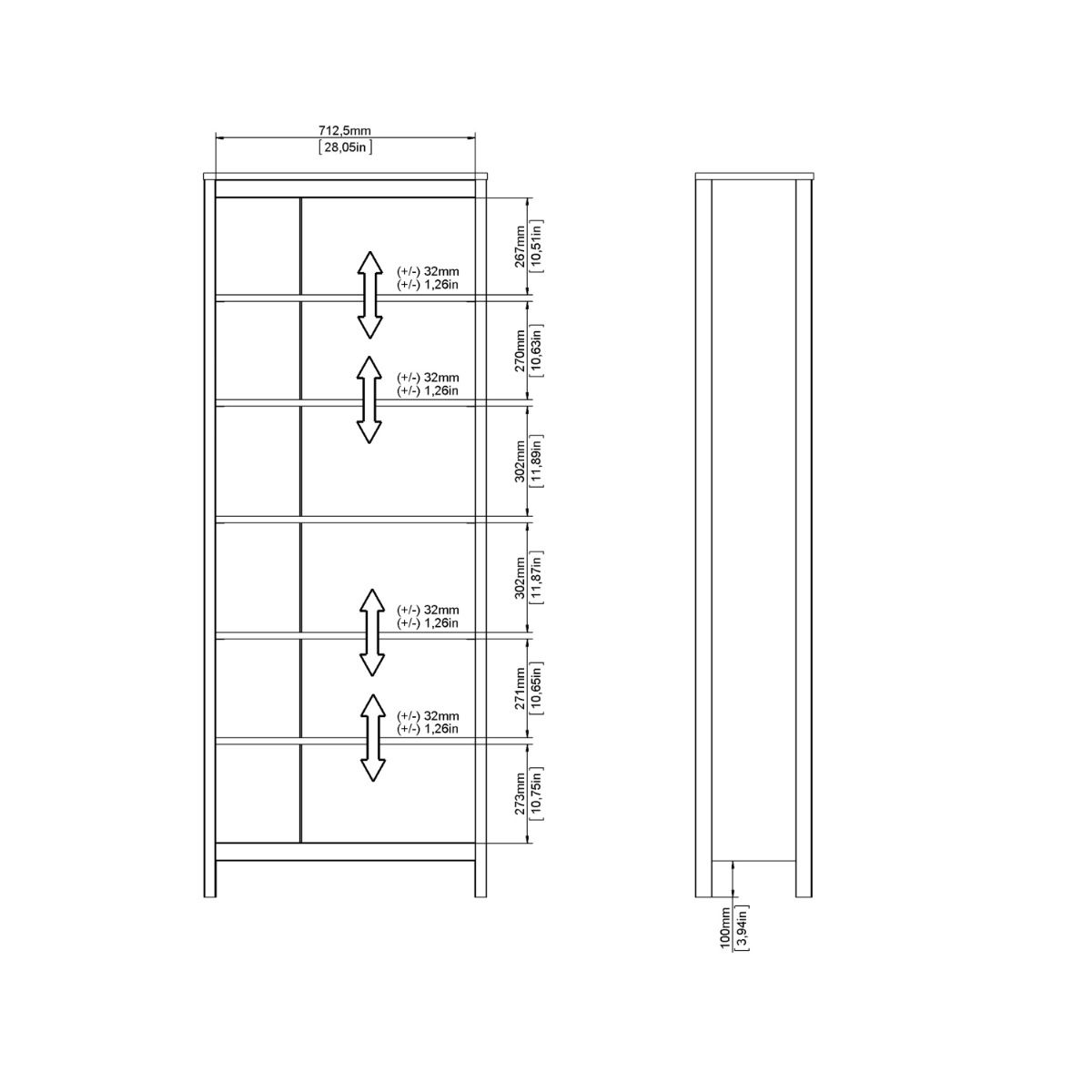 Barcelona Bookcase in Black