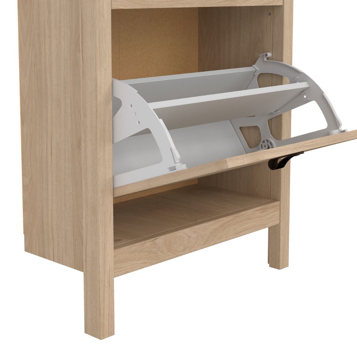 Barcelona Shoe Cabinet 2 Flip Down Doors in Jackson Hickory Oak
