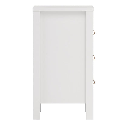 Barcelona Bedside Table 3 Drawers in White