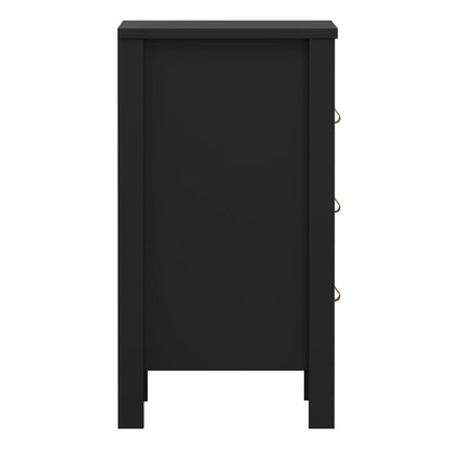 Barcelona Bedside Table 3 Drawers in Matt Black
