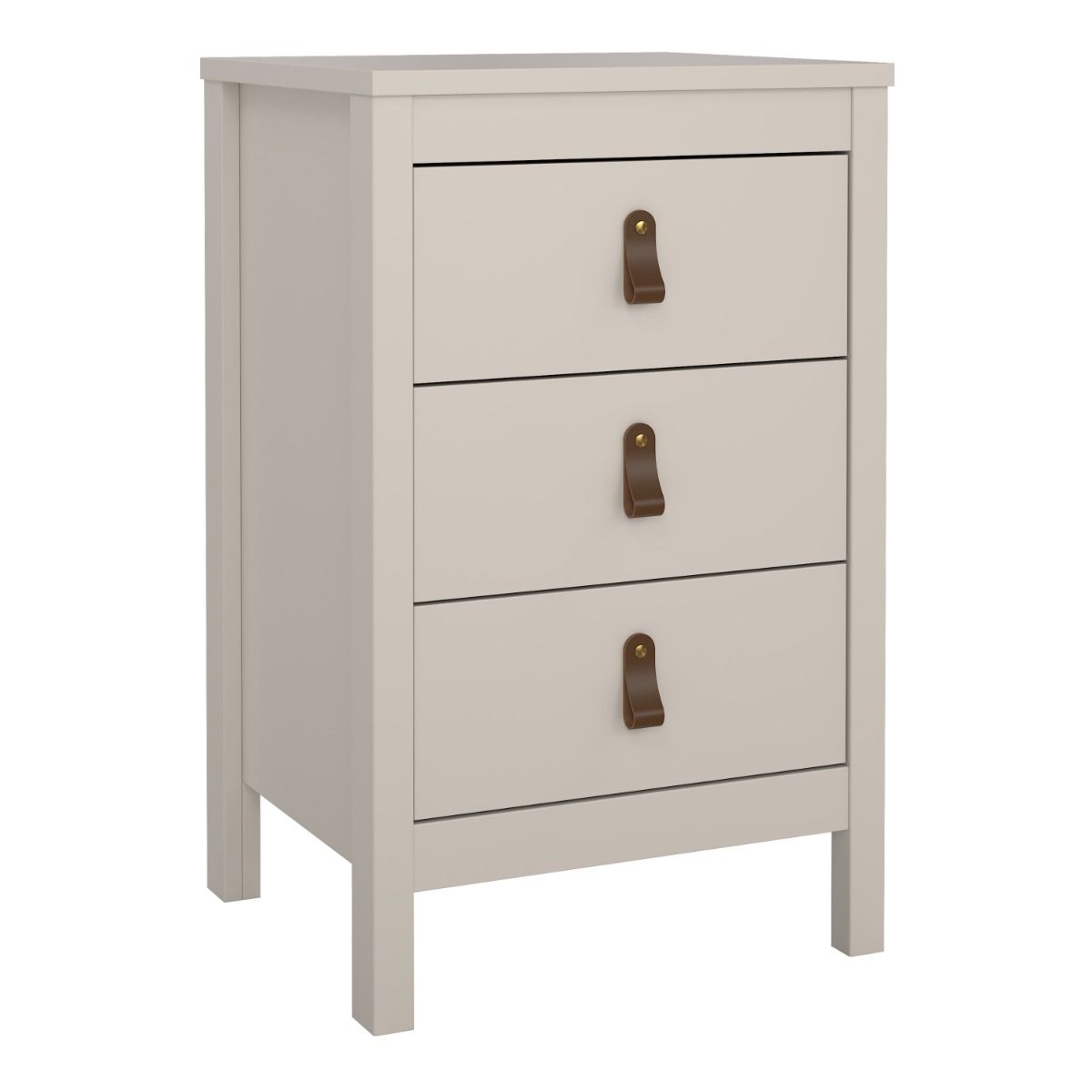 Barcelona Bedside Table 3 Drawers in Cashmere