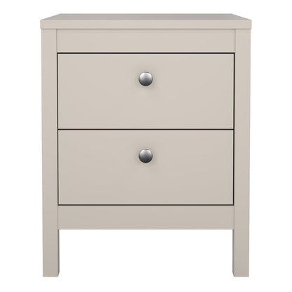 Madrid Bedside Table 2 Drawers in Cashmere