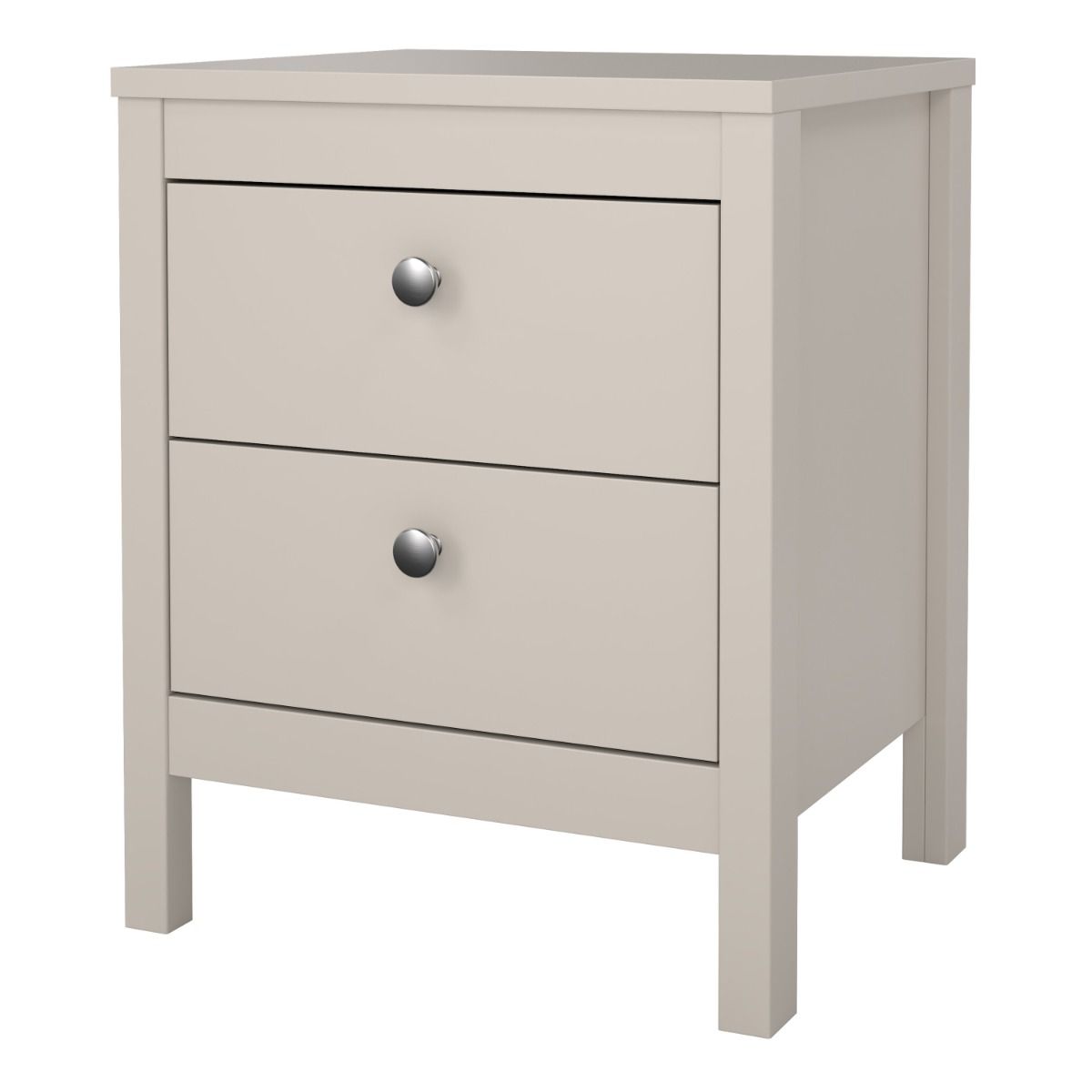 Madrid Bedside Table 2 Drawers in Cashmere