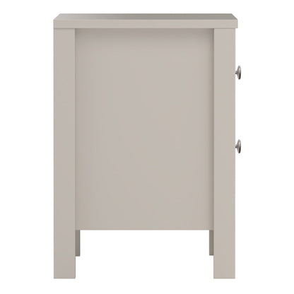 Madrid Bedside Table 2 Drawers in Cashmere