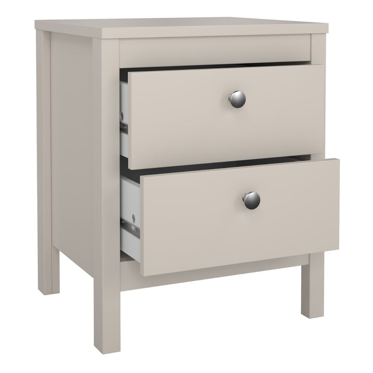 Madrid Bedside Table 2 Drawers in Cashmere