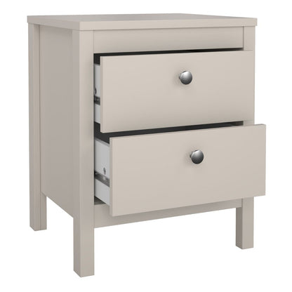 Madrid Bedside Table 2 Drawers in Cashmere