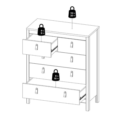Madrid Chest 3+2 Drawers in Jackson Hickory Oak