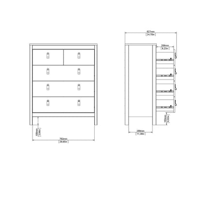 Madrid Chest 3+2 Drawers in Cashmere