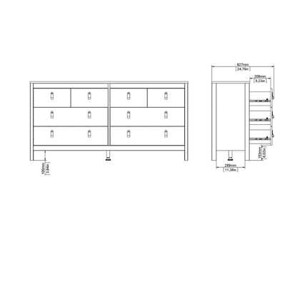 Madrid Double Dresser 4+4 Drawers in Cashmere