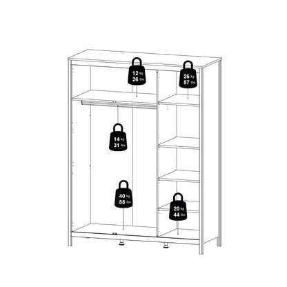 Madrid Wardrobe 3 Doors in Jackson Hickory Oak