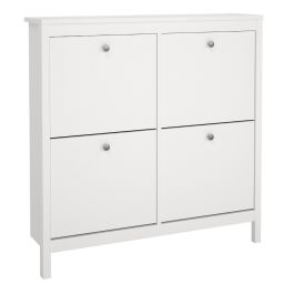 Madrid Shoe Cabinet 4 Flip Down Doors in White