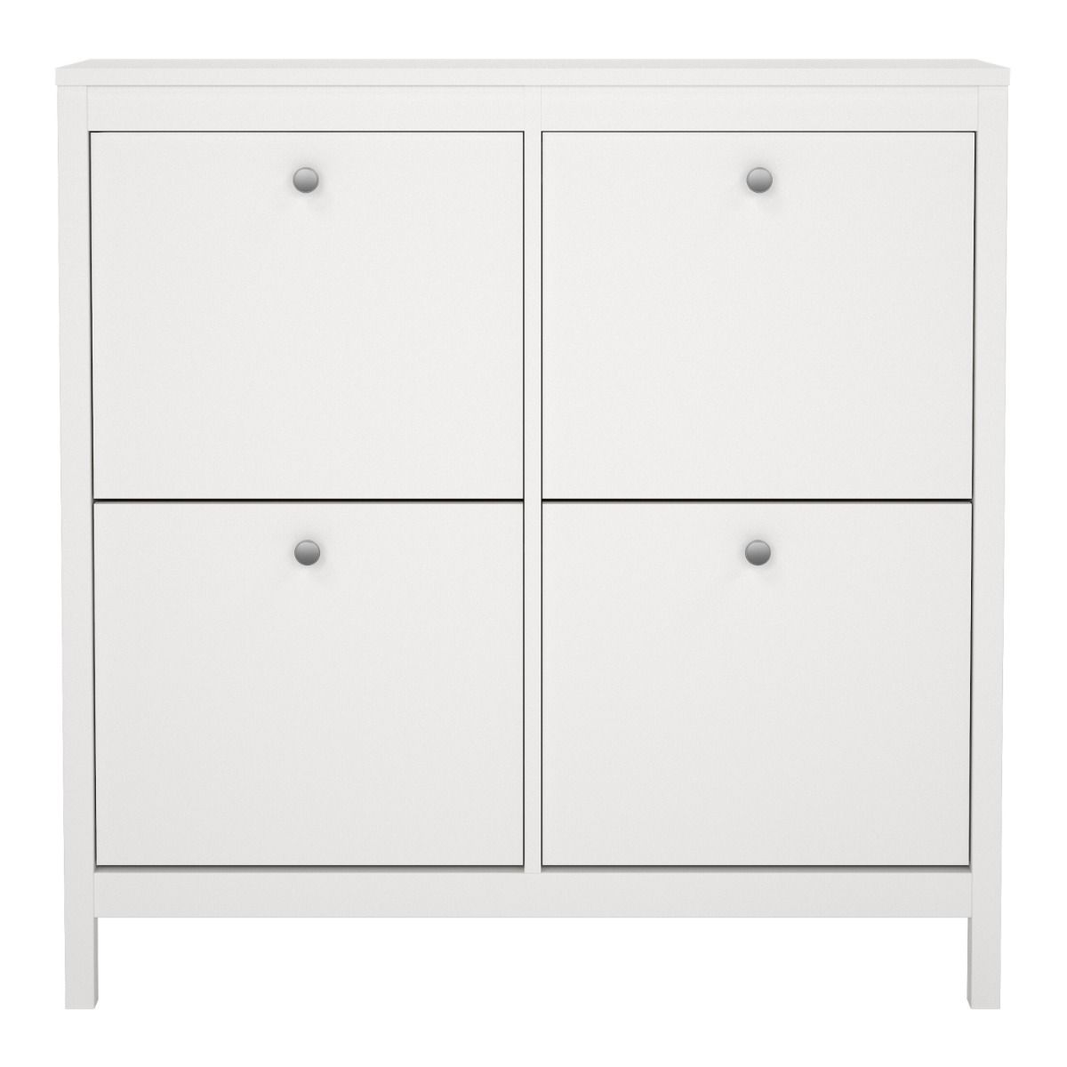 Madrid Shoe Cabinet 4 Flip Down Doors in White