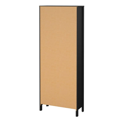 Madrid China Cabinet 2 Glass Doors with 3 Drawers in Matt Black