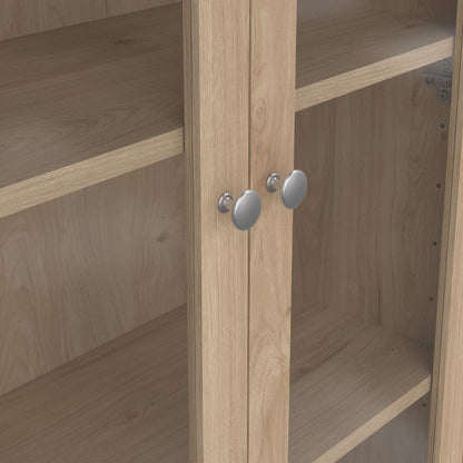 Madrid China Cabinet 2 Glass Doors with 3 Drawers in Jackson Hickory Oak