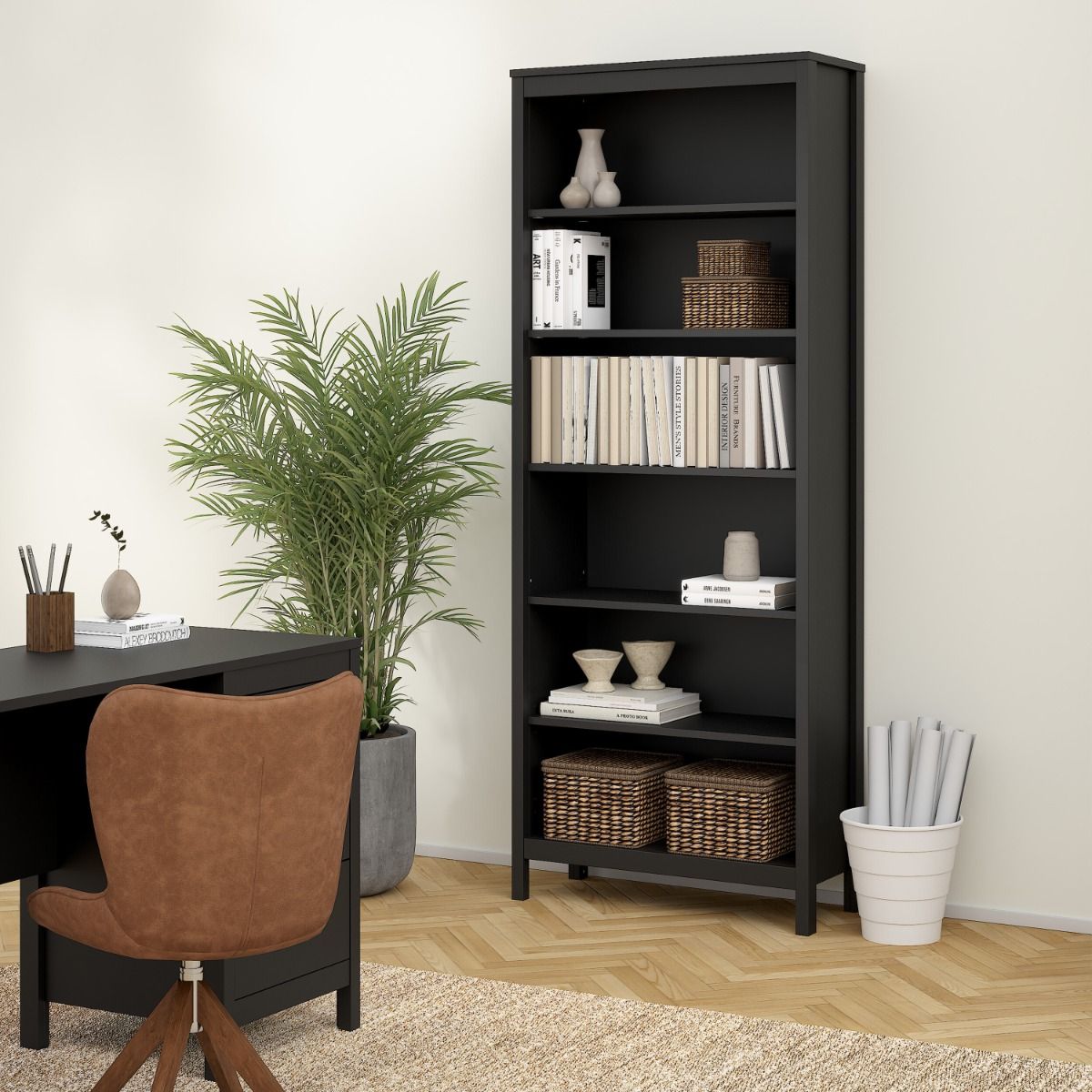 Madrid Bookcase in Matt Black