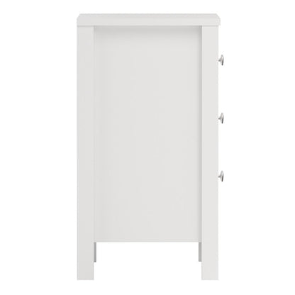 Madrid Bedside Table 3 Drawers in White