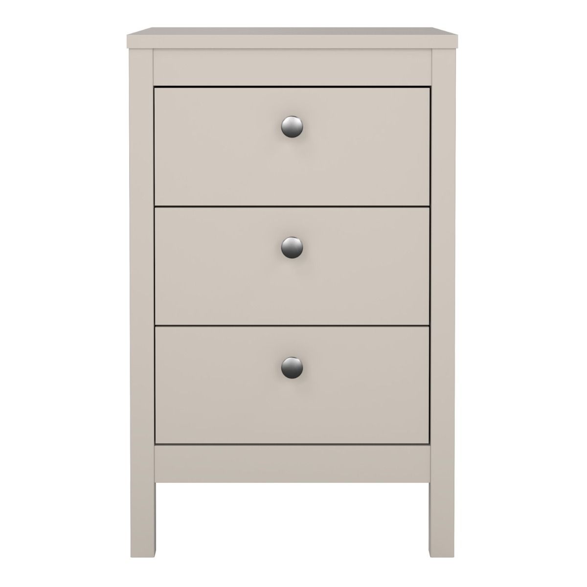Madrid Bedside Table 3 Drawers in Cashmere