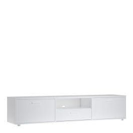 Media TV Unit with 2 Doors and 1 Drawer in White