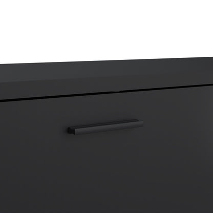 Media TV Unit with 2 Doors and 1 Drawer in Black (177cm)
