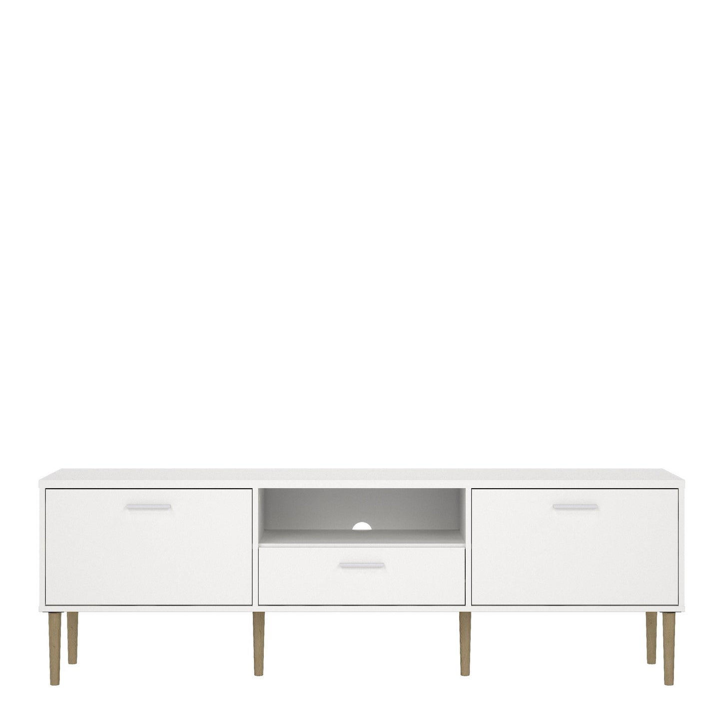 Media TV Unit with 2 Doors and 1 Drawer in White