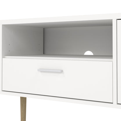 Media TV Unit with 2 Doors and 1 Drawer in White