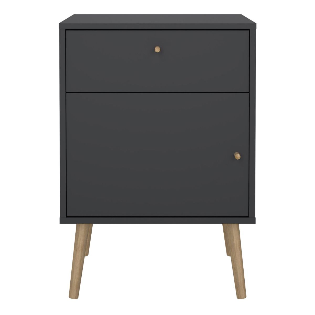 Cumbria Nightstand 1 Door + 1 Drawer Dark Grey