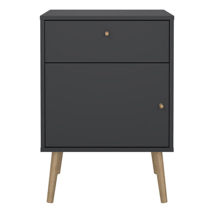 Cumbria Nightstand 1 Door + 1 Drawer Dark Grey