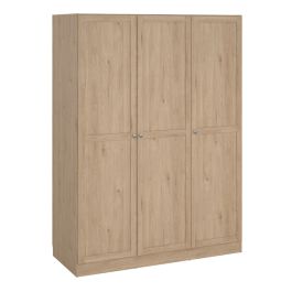 Brande Wardrobe with 3 Frame Doors in Jackson Hickory Oak